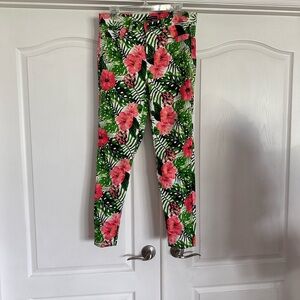 Needle & Thread Floral Skinny Jeans - Pink and Green